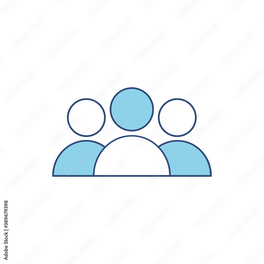 People blue icon logo design isolated on the white background People blue icon logo design isolated on the white background
