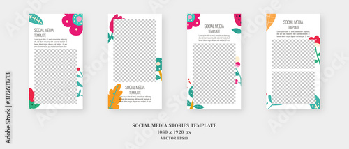 Social media template. Trendy editable social media stories template. Mockup isolated. Template design. Vector illustration.