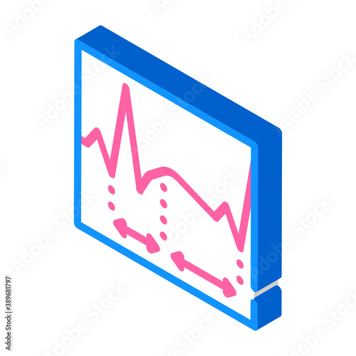 diastole, analysis of sistal and cardiogram isometric icon vector illustration