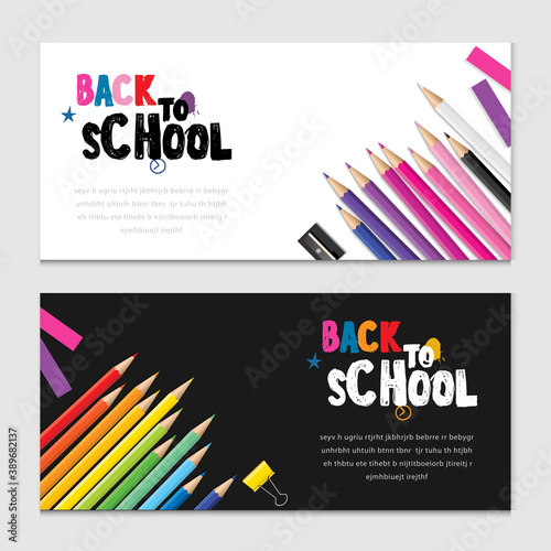 Back to school vector design concept made from pencils. modern design template with school accessories EPS10.
