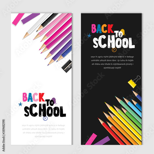 Back to school vector design concept made from pencils. modern design template with school accessories EPS10.