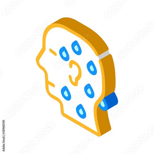 pre-infarction, cold sweat isometric icon vector illustration
