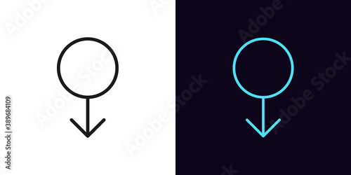 Outline male gender icon with editable stroke. Linear gender symbol for man, sexual identity