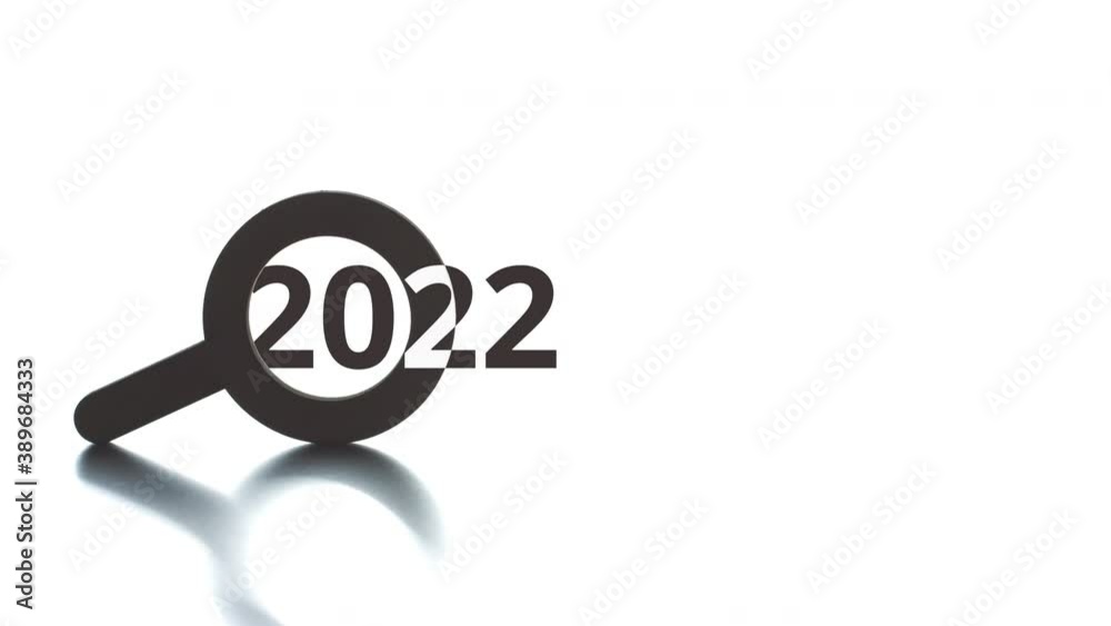 2022 text pops up from the magnifying glass icon, conceptal clip 2022 text pops up from the magnifying glass icon, conceptal clip