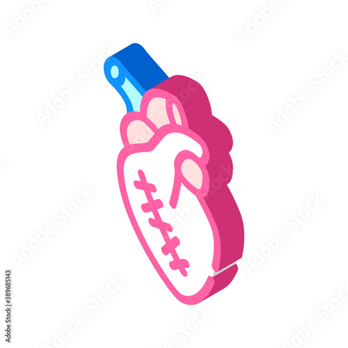 heart attack operation isometric icon vector illustration