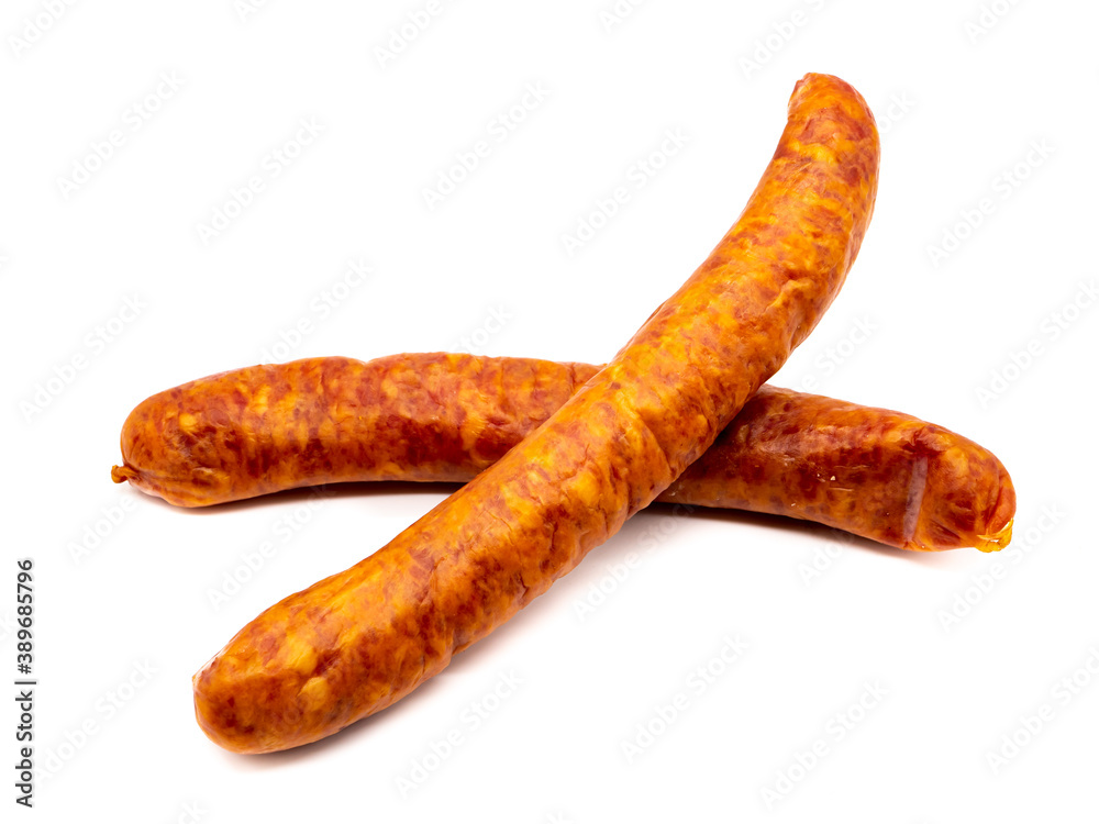 Bratwurst isoliert auf weißen Hintergrund Bratwurst isoliert auf weißen Hintergrund