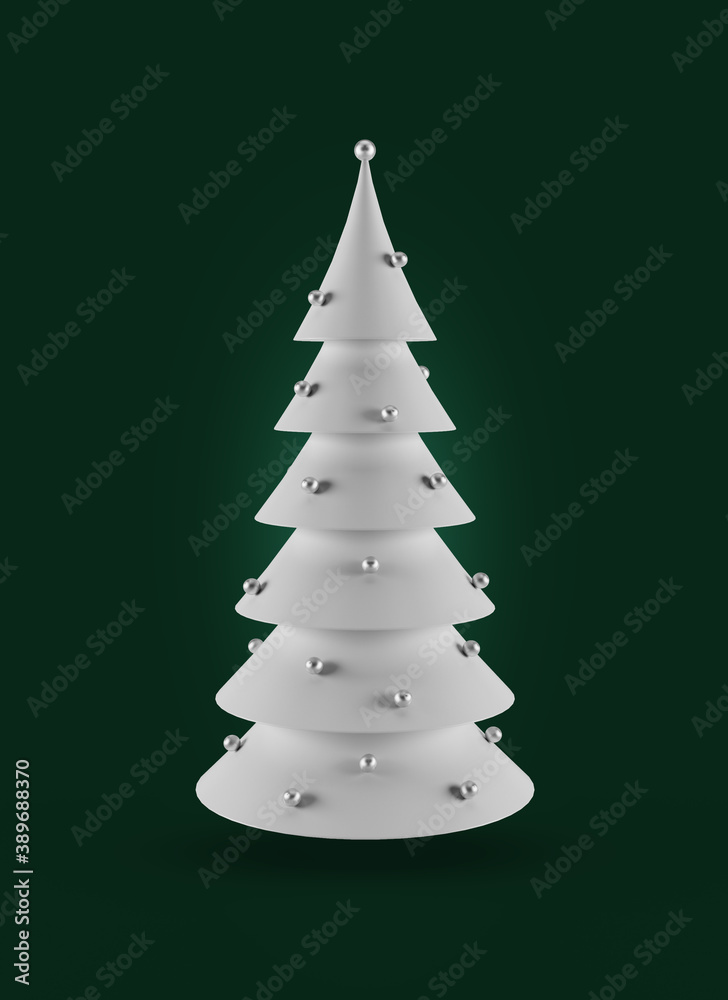 Abstract simple white Christmas tree 3d illustration background Abstract simple white Christmas tree 3d illustration background