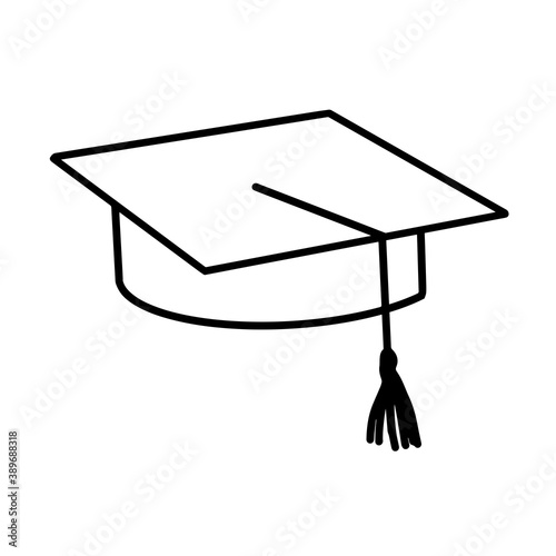 Square academic cap. Graduate's cap icon. Element of science icon for mobile concept and web apps. Thin line graduate's cap icon can be used for web and mobile on white background
