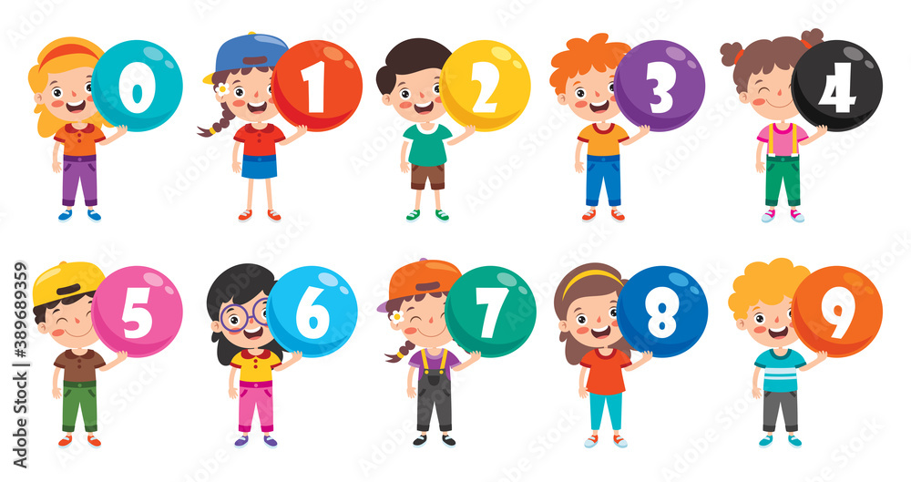 Concept Of Multi Colored Numbers Concept Of Multi Colored Numbers