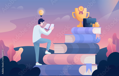Vector illustration of a knowledge is wealth