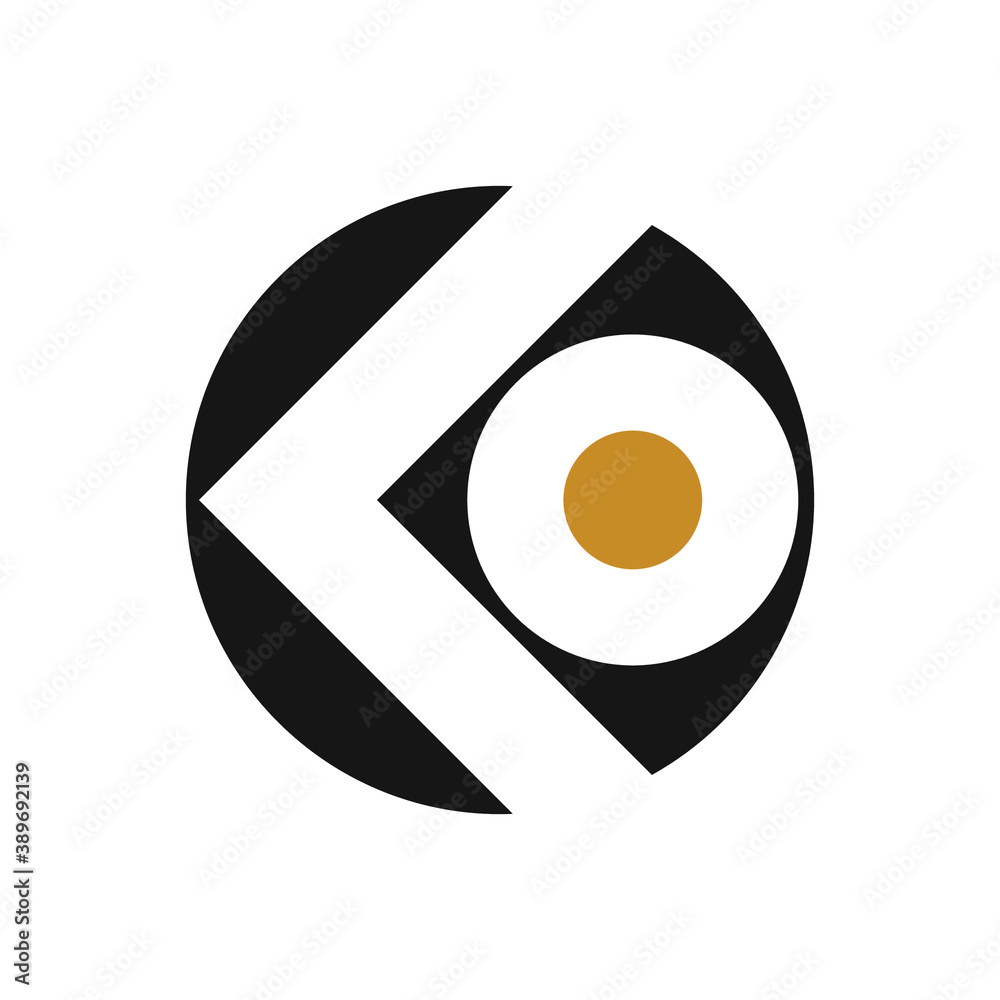 Initial letter ko or ok logo design template - obrazy, fototapety, plakaty 