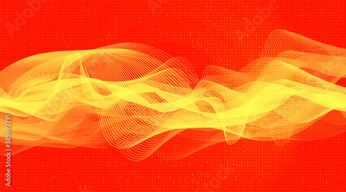 Digital Sound Wave on Orange Background,Technology Wave concept,design for music studio and science,Vector Illustration.