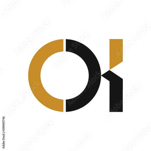 Initial letter ko or ok logo vector design template