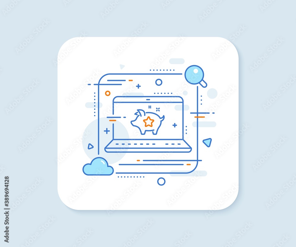 Loyalty points line icon. Abstract vector button. Bonus piggy. Discount program symbol. Loyalty points line icon. Laptop concept badge. Vector Loyalty points line icon. Abstract vector button. Bonus piggy. Discount program symbol. Loyalty points line icon. Laptop concept badge. Vector