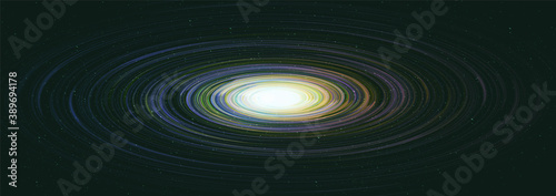 Panorama Fantastic interstella on Galaxy background with Milky Way spiral Universe and starry concept desig vector