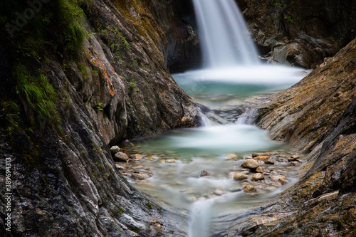waterfalls in a swiss gorge