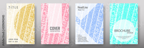 Cover page design templates set.