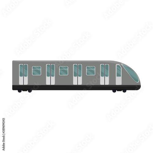 Subway train cartoon vector icon.Cartoon vector illustration cargo. Isolated illustration of subway train icon on white background.