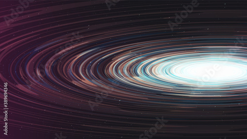 Abstract Shiny Spiral Black Hole on Galaxy Background.planet and physics concept design,vector illustration.