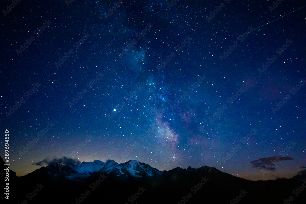 The milky way over the swiss alps