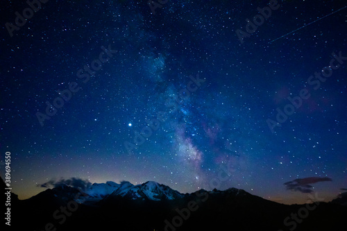 The milky way over the swiss alps photo