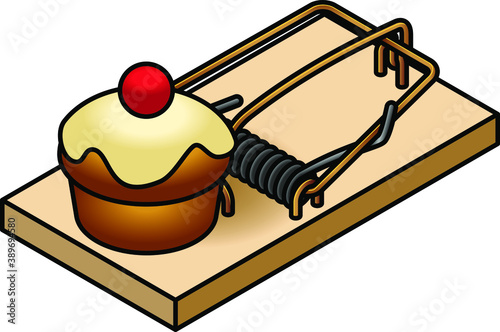 A mousetrap with a muffin.