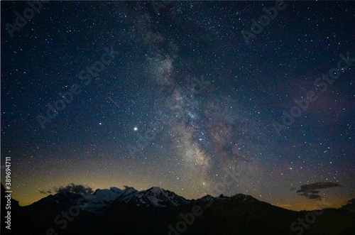 The milky way over the swiss alps