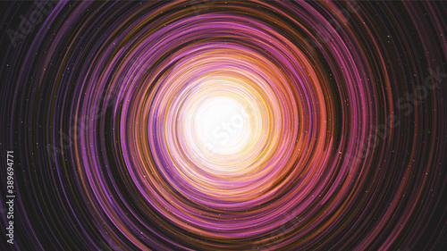 Colorful Black hole on Galaxy background with Milky Way spiral,Universe and starry concept desig,vector