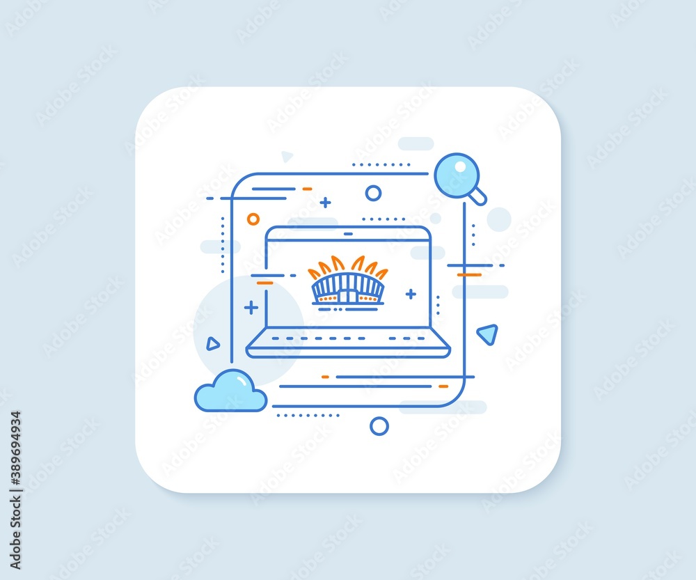 Arena stadium line icon. Abstract vector button. Sport complex sign. Championship building symbol. Arena stadium line icon. Laptop concept badge. Vector Arena stadium line icon. Abstract vector button. Sport complex sign. Championship building symbol. Arena stadium line icon. Laptop concept badge. Vector
