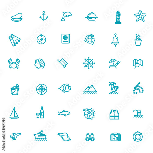 vector outline web icon set - journey