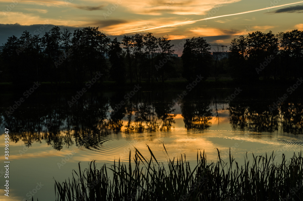 Obraz premium Sunset over the lake