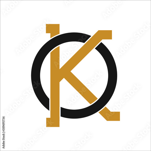 Initial letter ko logo or ok logo vector design template
