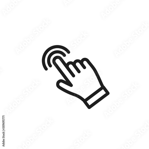 Clicking hand icon. Finger pointer vector graphic. Click symbol.