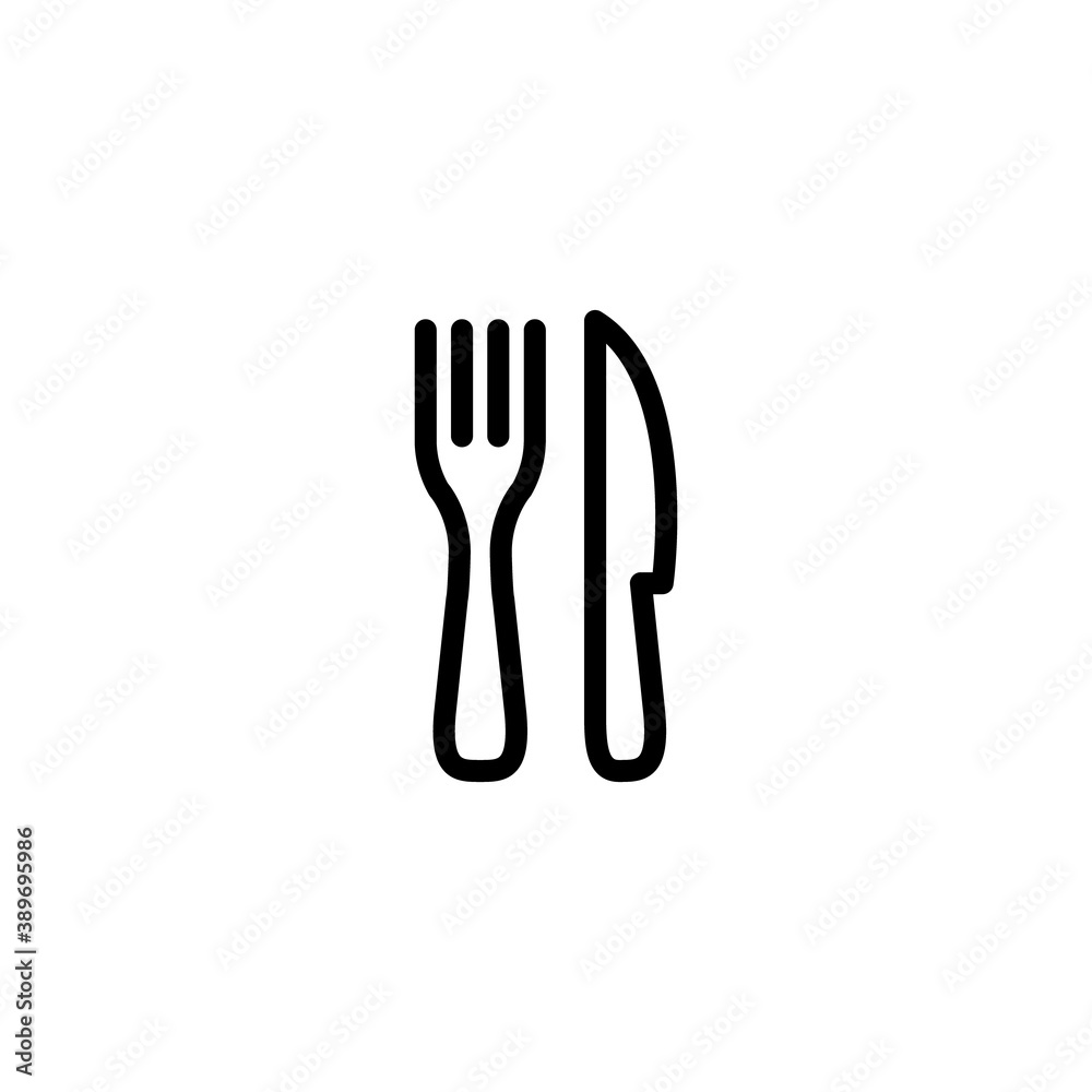 Fork & Knife Restaurant Icon. Linear vector. Fork & Knife Restaurant Icon. Linear vector.
