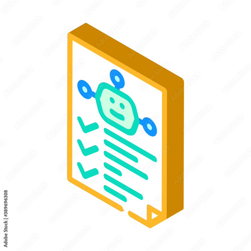 robot task list isometric icon vector illustration robot task list isometric icon vector illustration