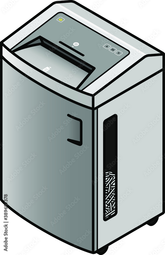 A large paper and optical disc shredder. A large paper and optical disc shredder.