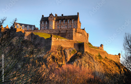 Edinburgh Castle at Sunset in Scotland