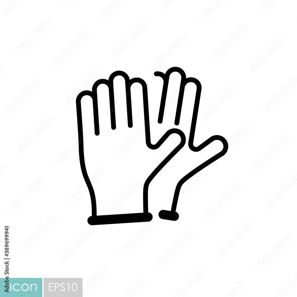 Medical protective rubber gloves vector icon Medical protective rubber gloves vector icon