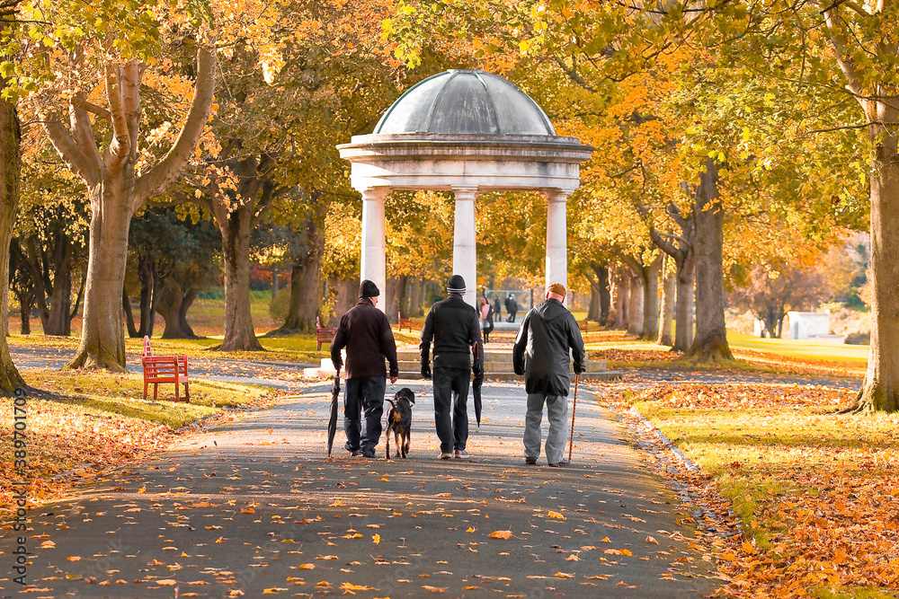 people walking in park, Irish National War Memorial Gardens