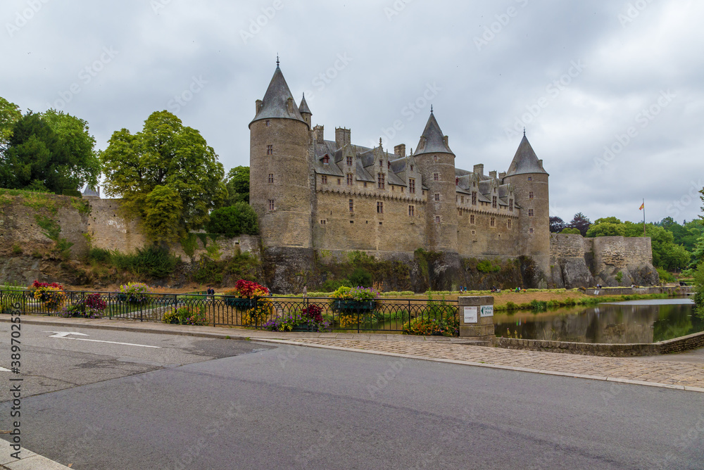 Josselin, France. View of the castle from the bridge