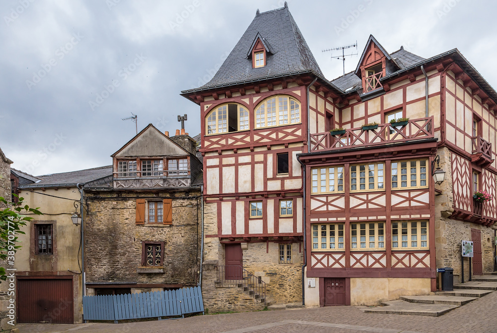 Josselin, France. Buildings in the old town