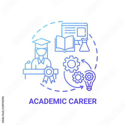 Academic career concept icon. Top careers for creative thinkers. Getting popular job vacancies. Future working idea thin line illustration. Vector isolated outline RGB color drawing