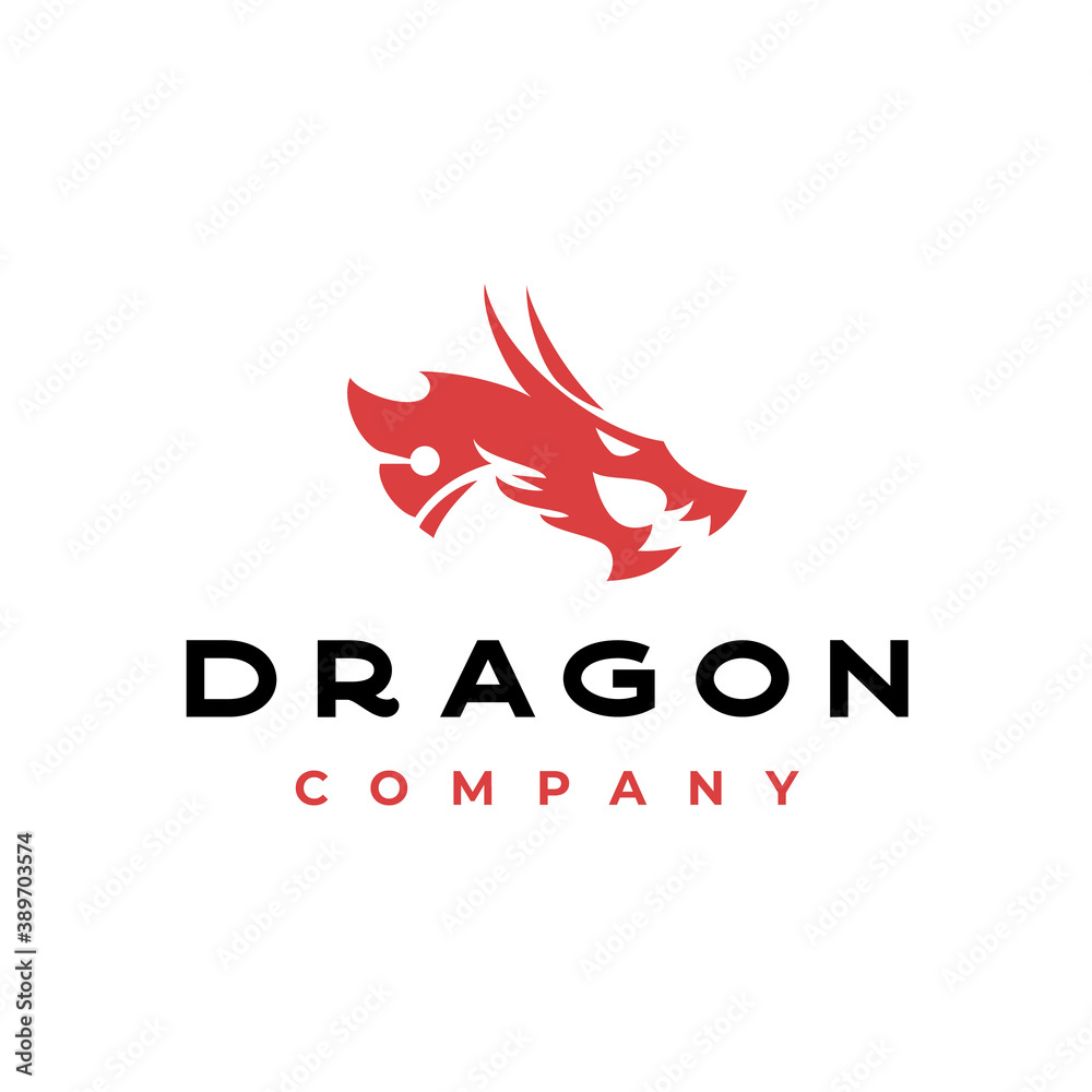 Dragon silhouette logo design vector illustration Dragon silhouette logo design vector illustration
