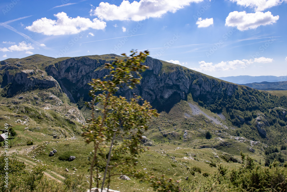 Fantastic mountains of Montenegro. Picturesque mountain landscape of Durmitor National Park, Montenegro, Europe, Balkans, Dinaric Alps, UNESCO World Heritage Site.