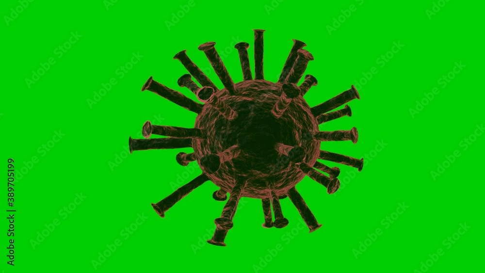 3D render of covid-19 virus cell rotating on green screen. add your own background 3D render of covid-19 virus cell rotating on green screen. add your own background