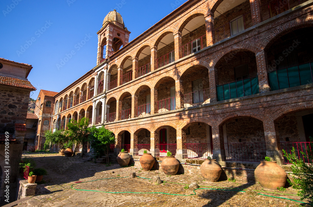 Fototapeta premium Saint Ignatios monastery on Lesbos island, Greece