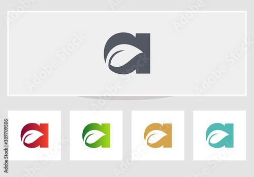 ECO logo, Medical logo with A letter. A letter logo design with leaf concept. 