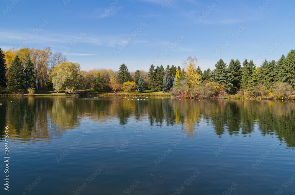 Autumn Season at a Pond