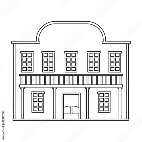 Wild west building vector icon.outline vector icon isolated on white background wild west building.