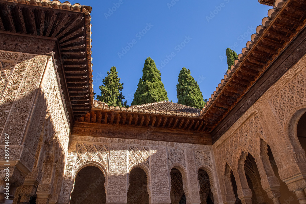 Obraz premium Detail of the royal palace Nazaries of the Alhambra, Granada, Andalucia, Spain